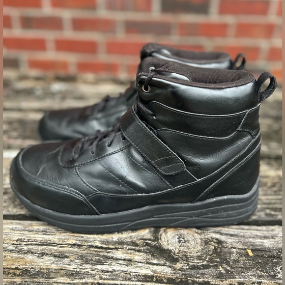 Drew Pulse Black Leather Men's Athletic Orthopedic High-Top Shoe Size 10 W
